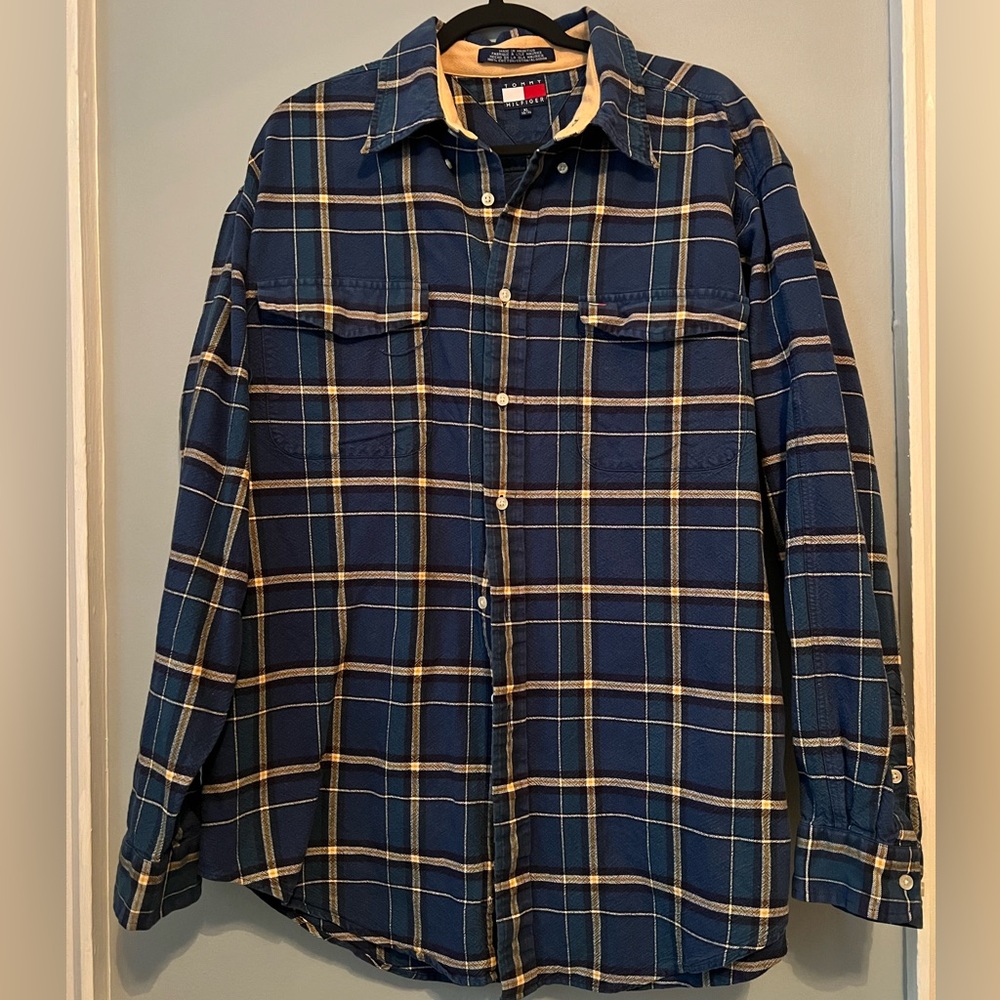 Tommy Hilfiger Blue Plaid Vintage 90s Button Down Shirt